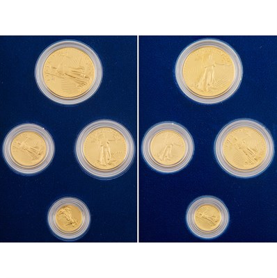 Lot 1033 - United States Four Piece Gold Eagle Proof Sets...