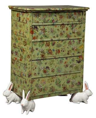 Lot 435 - Mackenzie-Childs Floral Decoupage-Decorated...
