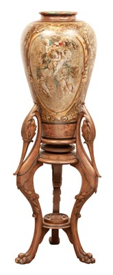 Lot 375 - Stevens Brussel Glazed Pottery Vase on Stained...
