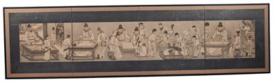 Lot 226 - A Korean Four-Panel Painted Screen 20th...