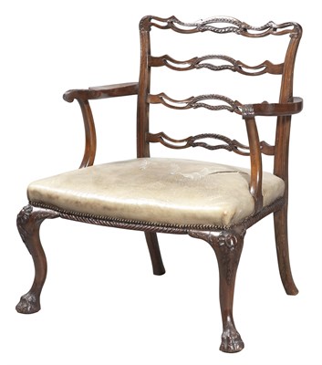 Lot 394 - George II Style Leather-Upholstered...