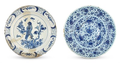 Lot 406 - Two Dutch Delft Chargers Diameter 13 1/2 inches.