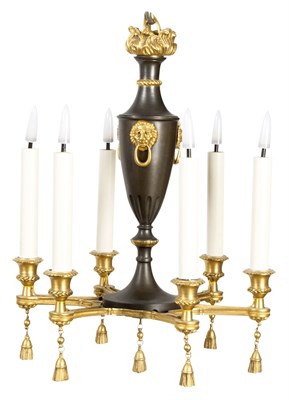 Lot 385 - French Gilt and Patinated Bronze Six-Light...