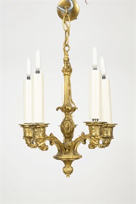 Lot 405 - French Gilt-Bronze Five-Light Chandelier...