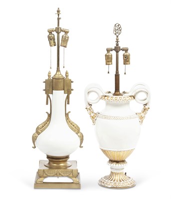 Lot 360 - Meissen Style Metal Mounted Porcelain Handled...