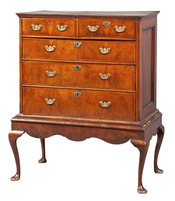 Lot 433 - Queen Anne Inlaid Walnut Chest on Later Stand...