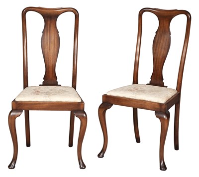 Lot 432 - Set of Ten Queen Anne Style Walnut Chairs by...