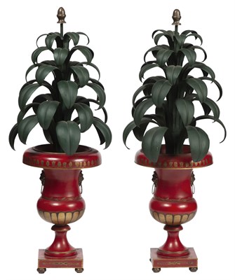 Lot 202 - Pair of Italian Large Tôle-Peinte Trees in...