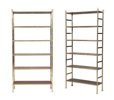 Lot 306 - Pair of Gilt-Metal and Stained Wood Étagères...