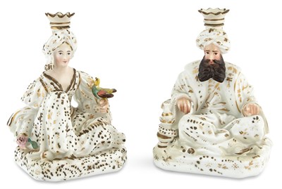 Lot 414 - Pair of Jacob Petit Porcelain Figural Scent...