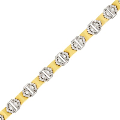 Lot 75 - Cartier Gold, Platinum and Diamond Bracelet