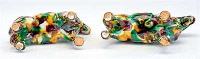 Lot 119 - A Pair of Chinese Sancai Glazed Porcelain Horse-Form Joss Stick Holders