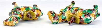Lot 119 - A Pair of Chinese Sancai Glazed Porcelain Horse-Form Joss Stick Holders