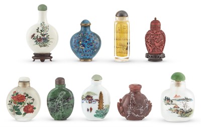 Lot 222 - Nine Chinese Snuff Bottles 20th century...