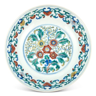 Lot 182 - A Chinese Doucai Porcelain Dish Yongzheng Mark...