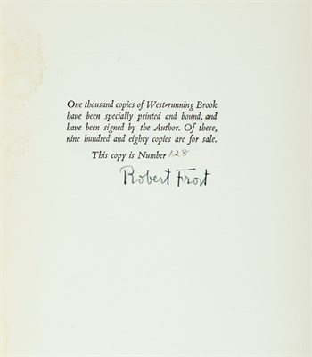 Lot 110 - FROST, ROBERT West-Running Brook. New York:...