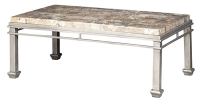 Lot 300 - Metal and Composition Stone Low Table