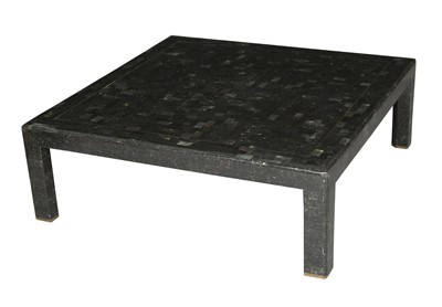 Lot 595 - Karl Springer Brass Inlaid Tessellated Stone Low Table