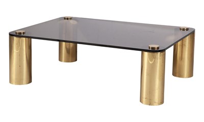 Lot 305 - Contemporary Brass and Glass Low Table