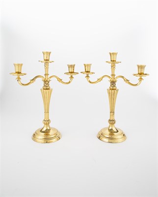 Lot 239 - Pair of Silver Gilt Candlesticks