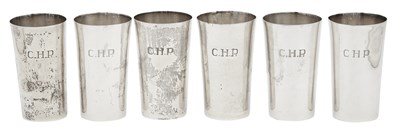 Lot 177 - Set of Six Mexican Sterling Silver Julep Cups...