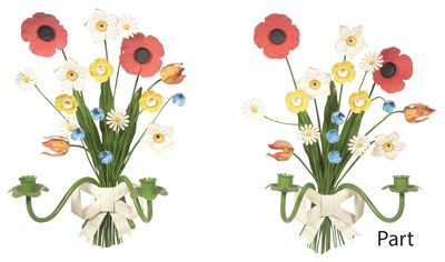 Lot 251 - Group of Nine Painted Metal Floriform...