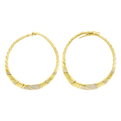 Lot 4 - Pair of Gold and Diamond Choker Necklaces