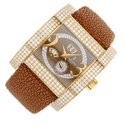 Lot 6 - de Grisogono Rose Gold and Diamond 'Instrumento Novantatre' Wristwatch