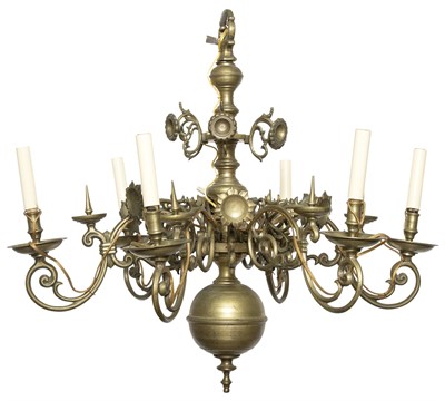 Lot 149 - Flemish Baroque Style Gilt-Metal Six-Light...