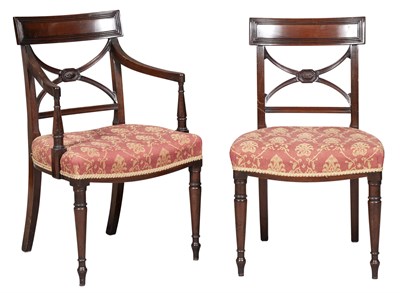 Lot 365 - Set of Twelve Regency Style Upholstered...