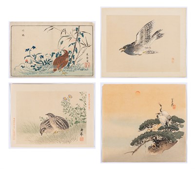 Lot 379 - Four Japanese Woodblock Prints of Birds Edo...