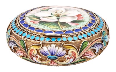 Lot 1153 - Russian Silver-Gilt En Plein and Cloisonné...