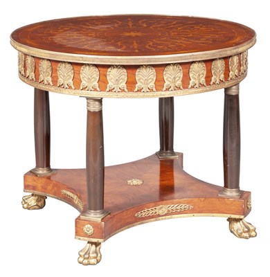 Lot 234 - Empire Style Gilt-Metal Mounted Walnut,...