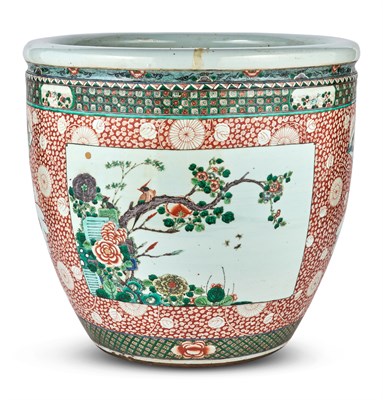 Lot 166 - A Chinese Famille Verte Porcelain Jardinière...