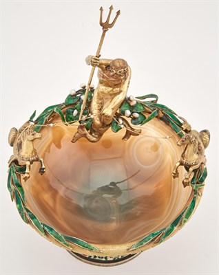Lot 1170 - Continental Hardstone, Silver Gilt, and Enamel...