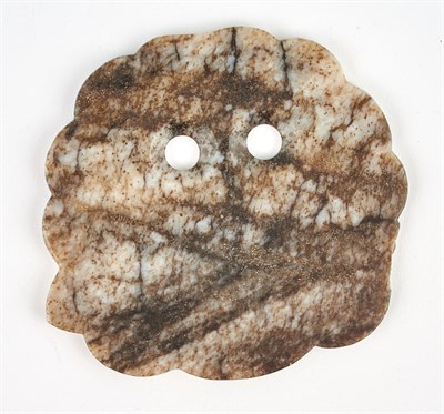 Lot 18 - A Chinese Mottled Jade Arcahistic Plaque Ming...