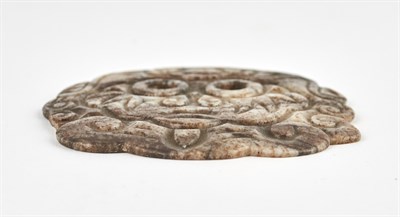 Lot 18 - A Chinese Mottled Jade Arcahistic Plaque Ming...