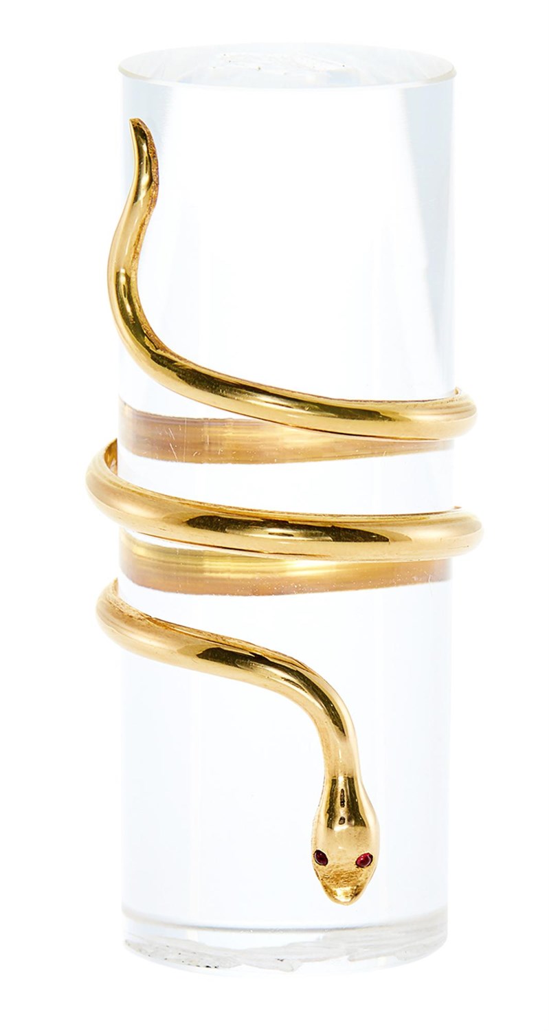 Lot 1128 - Fabergé Jeweled Gold-Mounted Rock Crystal Hand...