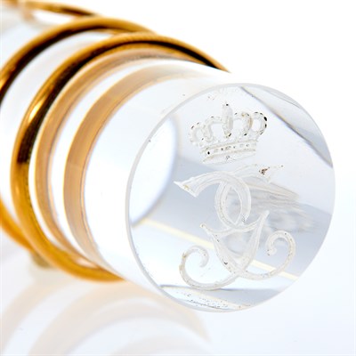 Lot 1128 - Fabergé Jeweled Gold-Mounted Rock Crystal Hand...