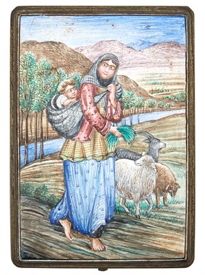 Lot 231 - A Persian Enamel Cigarette Case Early 20th...