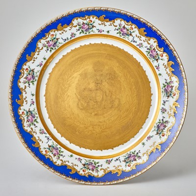 Lot 675 - Russian Porcelain Glit and Floral Decorated Porcelain Charger