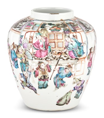 Lot 165 - A Chinese Enameled Porcelain Jar Qing Dynasty...