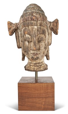 Lot 269 - An Exceptionally Large Carved Chinese Head of...