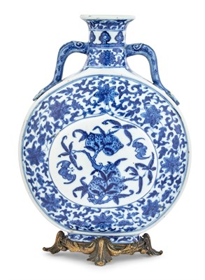 Lot 172 - A Chinese Blue and White Porcelain Moon Flask...