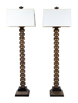 Lot 401 - Pair of Italian Gilt Metal Floor Lamps Height...