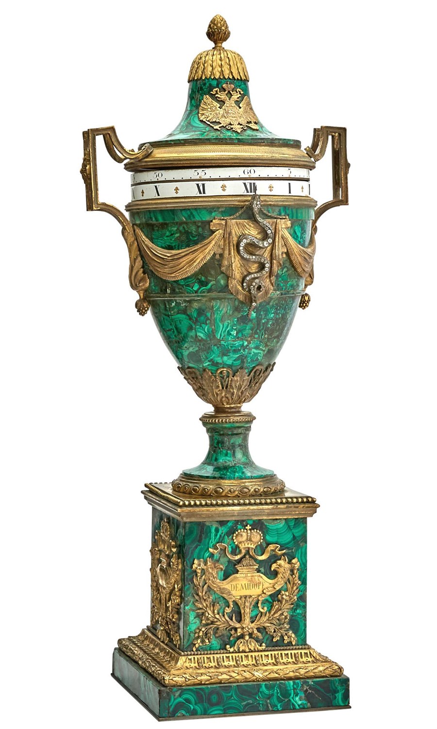 Lot 46 - Demidoff Family: Gilt-Bronze Mounted Malachite...