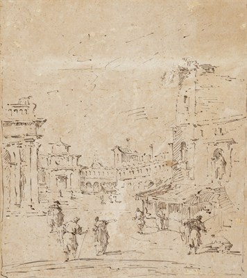 Lot 54 - Manner of Francesco Guardi Venetian Piazza...