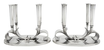 Lot 176 - Pair of Georg Jensen Sterling Silver Two-Light...