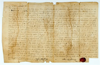 Lot 40 - WINTHROP, JOHN Endorsing signature on 1640...