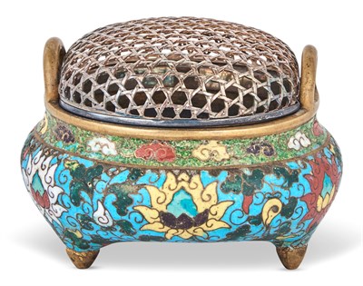 Lot 274 - A Chinese Cloisonné Enamel Tripod Censer Ming...